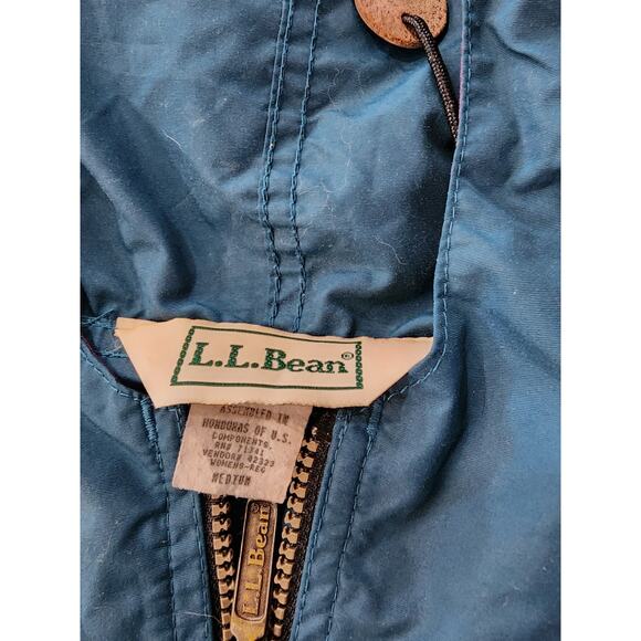 Vintage LL Bean Jacket Womens Medium Blue Anorak Parka Windbreaker 90s USA - Picture 11 of 12